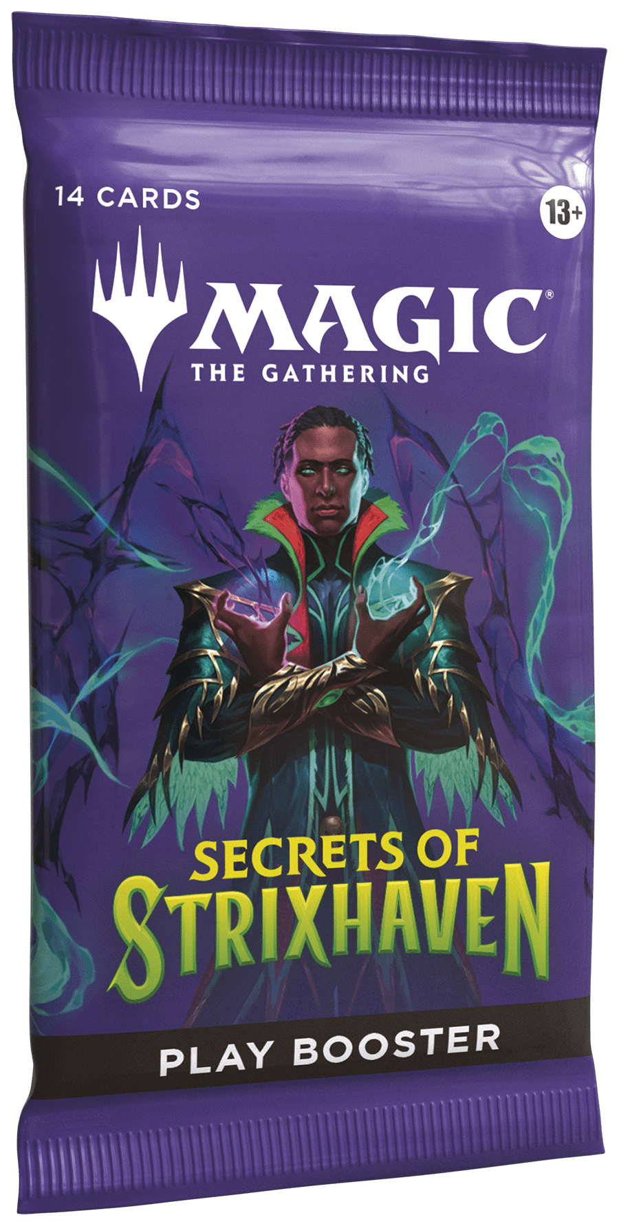 Magic The Gathering Strixhaven Play Booster met arcane artwork, passend bij de magische universiteit van Strixhaven.