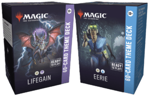 Magic the Gathering Strixhaven Theme Deck pakket met Lifegain en Eerie vooraanzicht