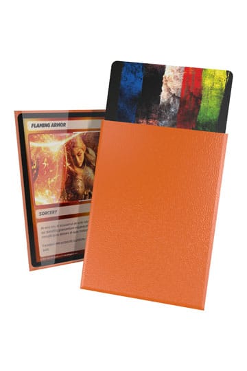 Oranje Ultimate Guard Cortex Sleeves – standaard formaat TCG‑bescherming, textuur grip.
