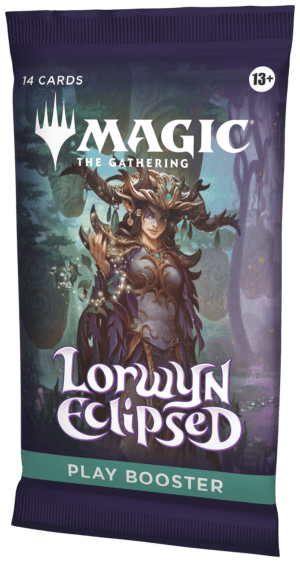 Productfoto van het Lorwyn Eclipsed Play Booster Pack uit de nieuwe Magic: The Gathering set.